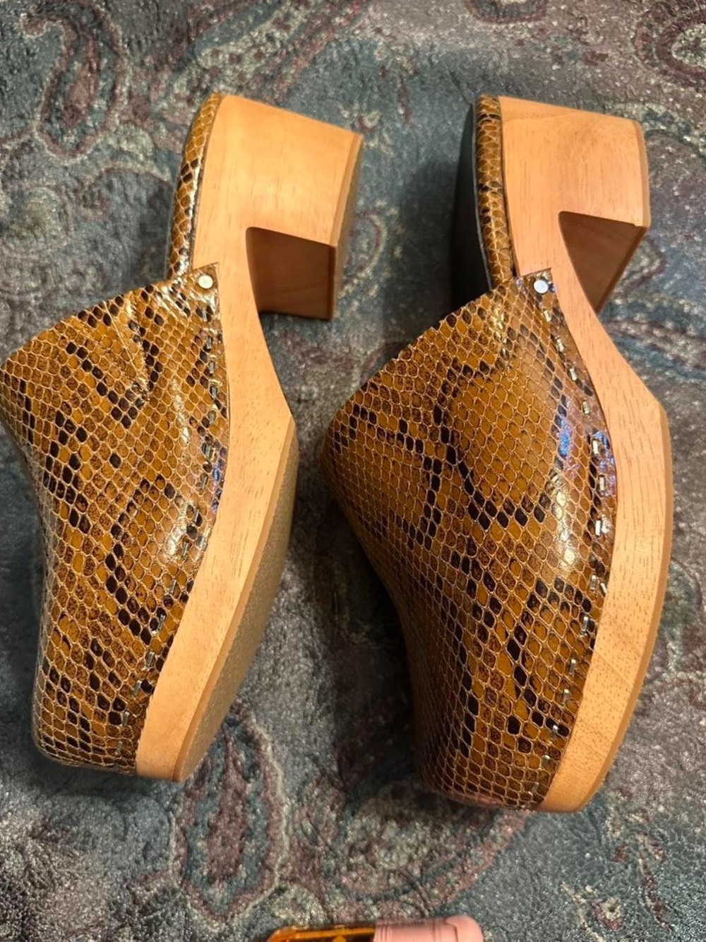 Charlotte Stone Python Print Clogs - Picture 2 of 4